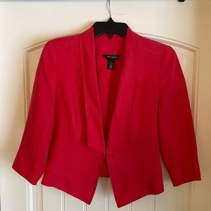 WHBM Salmon Colored Linen Blazer, size 4